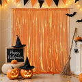 Poise3EHome Orange Sequin Backdrop, 10Ft x 10Ft Glitter Photography Background Curtains for Halloween Party Wedding Birthday Christmas Thanksgiving Decoration
