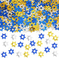 MARFOREVER Star of David Glitter Confetti, Hanukkah Confetti Table Decorations Gold Blue Silver Chanukkah Metallic Foil Sprinkles Sequin for Jewish Festival Hanukkah Party Supplies Decor