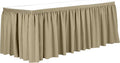 Ultimate Textile Pleat Polyester Fabric Table Skirt - Machine Washable Flame Resistant with Clips for Events, Weddings & Trade Shows, Cut & Sewn in Paterson, NJ - Camel, 14' Shirred Pleat