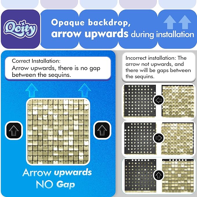 Qcity Silver Shimmer Wall Backdrop 36PCS, Black Back Not See-Through Design, Square Sequin Glitter Backdrop Panel, Perfect for Outdoor Events, Birthdays, Wedding and Party Decoration