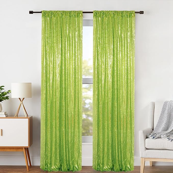 ShinyBeauty Sequin Backdrop Green 2FTx8FT 2 Pieces Olive Green Backdrop Panels Shimmer Backdrops for Parties Graduation Background Christmas Decoration