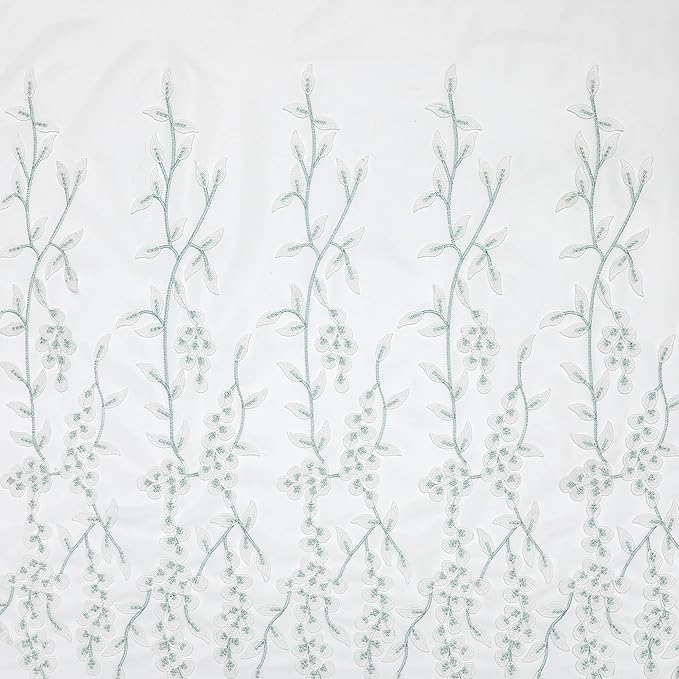VISIONTEX White Sheer Voile Curtains, Decorative White Embossed Drip Rod Pocket Window Drapes for Home Kitchen, Living Room and Bedroom 54 x 63 Inch, Set of 2 Curtain Panels
