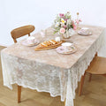 LuoluoHouse Set of 2 Ivory Lace Tablecloths Rectangle Chic Wedding Embroidered Tablecloth 60x120 inch Decorative Tablecloth for Farmhouse Party Birthday Kitchen Table Linens