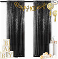 ShinyBeauty Black Backdrops 2 Pieces Sequin Curtains 4FTx7FT Photoshoot Background Glitter Backdrop Curtain Panels Shimmer Backgrounds for Wedding,Halloween,Party,Studio Decor(8FTx7FT)