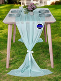 MDS Halloween Chiffon Table Runner - 12 Pack, 29 x 170 Inches, 14ft Each - Sheer Spooky Table Runners for Haunted House Parties, Trick-or-Treat Tables, Witchy Décor, Wedding & Events - Teal