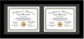 Creative Picture Frames 10X20Bk-B Black Horizontal Double Diploma Frame With 2 Opening Black Matting | Holds 2-7X9-Inch Documents With Installed Wall Hanger