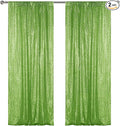 Sugargirl Apple Green Sequin Backdrop Curtain 2 Panels 2FTx8FT Glitter Apple Green Background Drapes Sparkle Photography Backdrop for Party Wedding Birthday Wall Decoration