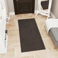 Ottomanson 2' x 5' Hallway Runner with Scraper Pile Extra Durable Non-Slip Rug Mat for Indoor & Outdoor Use - Ideal for Kitchen, Entryway, Patio & Garage - High-Traffic Carpet, Brown