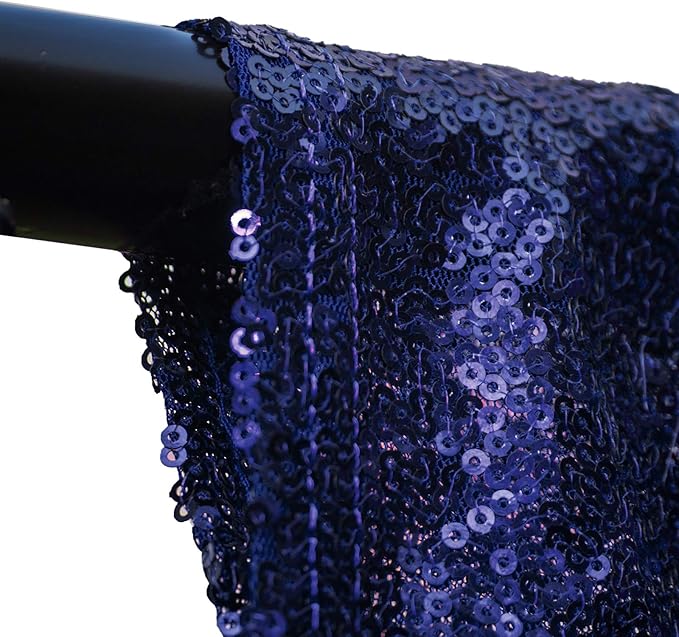 JYFLZQ Navy Blue Sequin Backdrop Curtains 4ft x 6.5ft 1 Panel Glitter Photo Booth Backdrops Sparkly Photography Background Drapes for Parties Wedding Bridal Showers