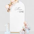 SoarDream Arch Backdrop Cover White Spandex Fitted 5FT White Wedding Arch Covers Balloon Round Top Chiara Arch Backdrop Fabric for Bridal Shower Wedding Birthday Party Stage Decoations