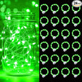pozzolanas 24 Pack Green Battery Operated String Lights - 7ft Waterproof Fairy Lights with 20 LEDs for Home, Mason Jar, Party, Wedding, Halloween, Christmas Decorations