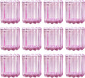 GOLDEAL 24Pcs Pink Glass Votive Candle Holders Tealight Holders Decorative, Tea Candle Holders Bulk,Candlestick for Wedding, Party,Dinner, Home Table Decor.