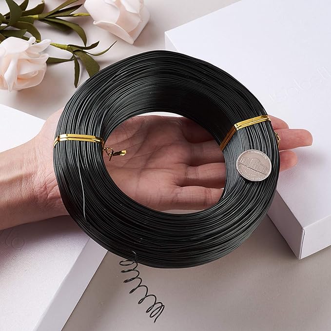 Fashewelry 984 Feet 0.8mm Black Aluminum Wire Bendable Metal Craft Wire String for Beading Sculpting Jewelry Making