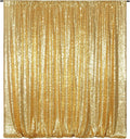 Poise3EHome Gold Sequin Backdrop Curtain, 10Ft x 10Ft Golden Glitter Photography Background Curtains, Sequence Backdrop Drapes for Party Festival Decor