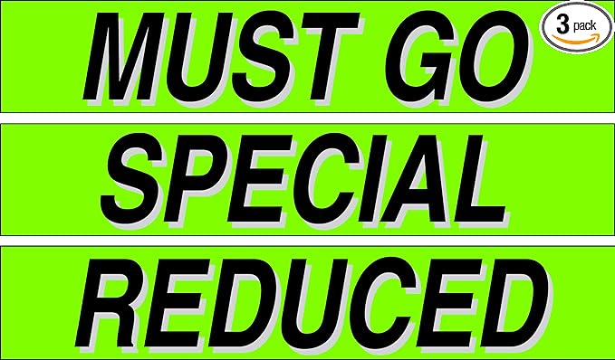 Ez-line Vinyl Windshield Stickers 3 Dozen 15 Inch Chartreuse Slogan Dealership Pro Pack for Car Lots (EZ115-Pack6)