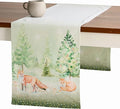 Maison d' Hermine Table Runner 100% Cotton Double Layer Table Runners 108 inches Long for Thanksgiving Christmas Decorations Home Kitchen Dining Party Wedding (Winter Mornings, 14.5" x 108")