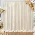 10ft x 10ft Thick Ivory Backdrop Curtains for Parties, 2 Panels 5ft x 10ft Non See Through Ivory Polyester Wedding Drapes Photo Backdrop for Birthday Party Graudation Photography Home Decor
