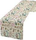 Sewing Theme Table Runner,Vintage Sewing Machine Tool Watercolor Pattern Print Tablecloth Burlap for Hotel Indoors Outdoor Dining Room Kitchen Home Decor,W13X L36 in