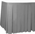 Ultimate Textile Pleat Polyester Fabric Table Skirt - Machine Washable Flame Resistant with Clips for Events, Weddings & Trade Shows, Cut & Sewn in Paterson, NJ - Silver, 17' Box Pleat