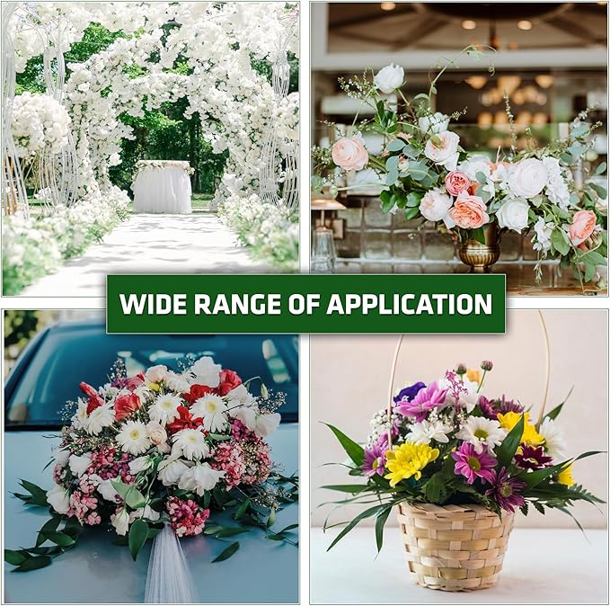 FLORABELS 6 PCS Wet Floral Foam Blocks for Fresh Flowers, Each (9"L x 4.1"W x 2.7"H)Green Foam for Flower Arrangements, Florist Foam Bricks for Weddings, Birthdays Gifts, Flower Foam Blocks for Crafts