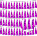 4P Hot Pink Foil Fringe Tassel Banner Garland Metallic Tinsel Streamers Wall Hanging Curtain Backdrop Banners for Parade Floats, 2024 Graduation Decorations, Wedding Party Decoration