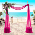 MDS Halloween Chiffon Draping Fabric - 2 Panel, 30" Wide x 50ft Long - Sheer Spooky Arbor & Canopy Drapery for Haunted House Backdrops, Party Ceilings, DIY Costumes & Themed Events - Hot Pink