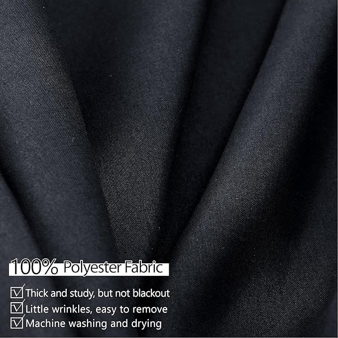 20ft x 10ft Thick Champagne Backdrop Curtains for Parties, 4 Panels 5ft x 10ft Non See Through Black Polyester Wedding Drapes Photo Backdrop for Birthday Party Graudation Photography Home Decor
