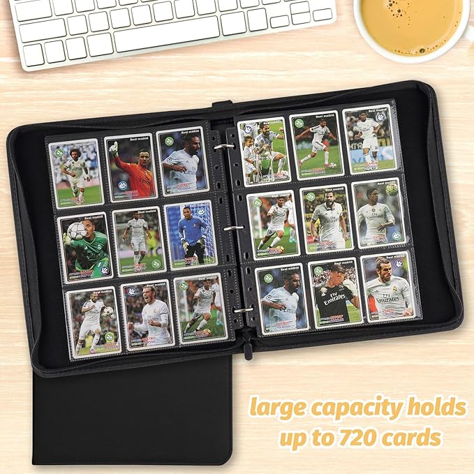Trading Card Binder, Card Collection Binder Album Folder with 720 Side Loading Pockets, 9 Pocket Trading Card Album Folder for TGC,MTG, Baseball Cards, Yugioh