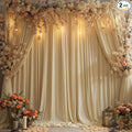 Wrinkle Free Beige Backdrop Curtains for Party Background, Beige Photo Curtains Backdrop Drapes 2 Panels Back Drop Cloth for Wedding Birthday Photography Baby Shower Decor,10ftx10ft