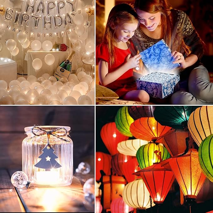 Aogist 200pcs Multicolor Balloon Light,Long Standby Time Waterproof Mini Ball Light,Round LED Flash Lamp for Paper Lantern Balloon Party,Wedding,Birthday,Festival,New Year and Christmas Decorative