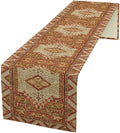 Boho Bohemia Style Orange Table Runner, Country Rustic Farmhouse Magical Abstract Print Pattern for Home Kitchen Table Decor Dining Coffee Room Garden Party Decor 13x36in