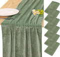 Velvet Table Runner 20 x 120 Inches 10ft Luxurious Thick Soft Velvet Christmas Thanksgiving Wedding Reception Table Runner for Party Reception Decorations(Sage Green, 6 Pack)