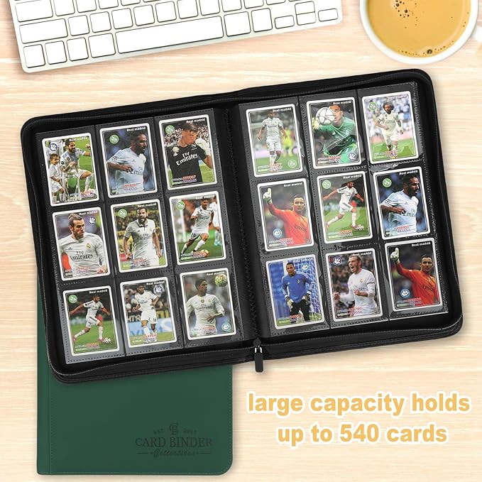 Trading Card Binder, Card Collection Binder Album Folder with 540 Side Loading Pockets, 9 Pocket Trading Card Album Folder for TGC,MTG, Baseball Cards, Yugioh