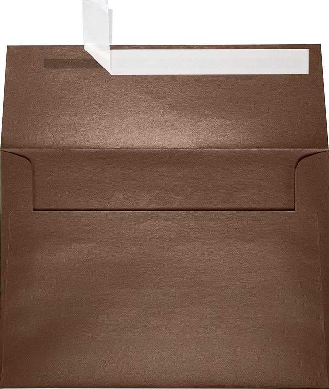 LUXPaper A7 Invitation Envelopes | Peel & Press | 5 1/4" x 7 1/4" | Bronze Metallic | 80lb. Text | 50 Qty
