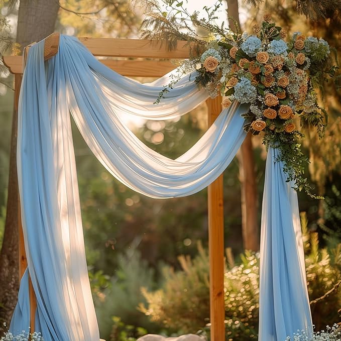 Wokceer Wedding Arch Draping Fabric 28.7" x 20FT Baby Blue Drapes Sheer Fabric Backdrop Arch Draping Fabric for Wedding Ceremony Birthday Party Bridal Shower Decoration