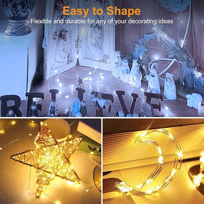 btfarm 30 Pack Fairy Lights Battery Operated [3 Modes], 7ft 20 Led Twinkle Lights String Lights Waterproof Bulk Small Mini Silver Wire for Christmas Mason Jars Wedding Table Centerpiece