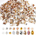 Glass Beads for Jewelry Making -800PCS Brown Crystal Beads for Bracelet Making Kit, Assorted Round Rondelle Gemstone Beads for DIY Crafts,Friendship Bracelets（Brown）