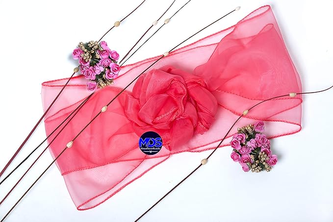 MDS Pack of 25 PCS Organza Chair Sashes Wider Dining Chair Bows Ribbon Tie Back for Wedding Party Birthday Bridal Shower Reception Event Banquet Home Chair Cover Decoration - Coral