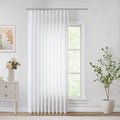 Vision Home White Pinch Pleated Semi Sheer Curtains Textured Light Filtering Window Curtains 90 inch for Living Room Bedroom Patio Rayon Blended Pinch Pleat Drapes with Hooks 1 Panel 60" Wx90 L