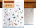 Maison d' Hermine Table Runner 100% Cotton Single Layer Table Runners 72 inches Long for Thanksgiving Christmas Decorations Home Kitchen Dining Party Wedding (Ice Florals, 14.5" x 72")