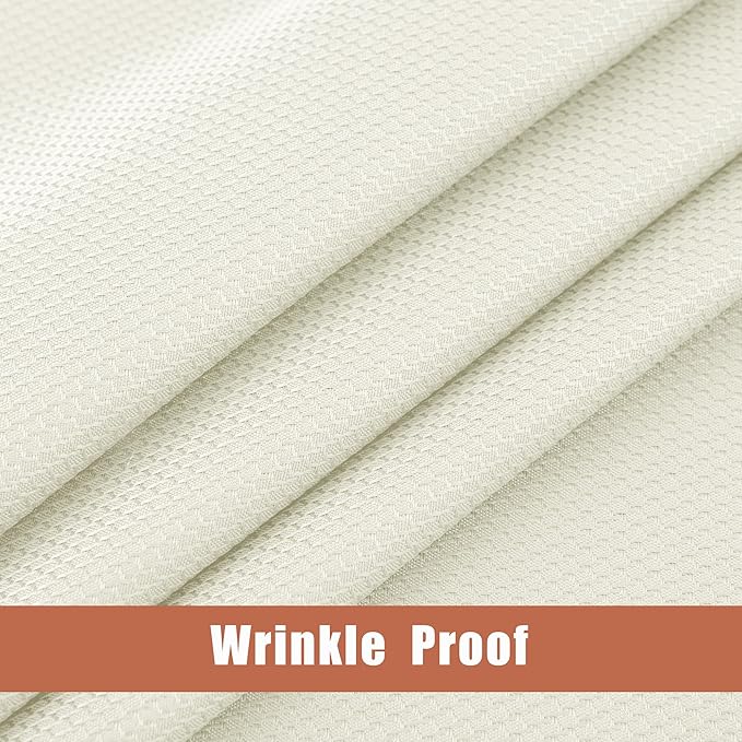 Fitable 2 Pack Beige Round Table Cloth - 60 inch in Diameter - Stain and Wrinkle Resistant Textured Fabric Tablecloth for Dinner, Party, Banquet, Event