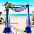 MDS Halloween Chiffon Draping Fabric - 1 Panel, 30" Wide x 20ft Long - Sheer Spooky Arbor & Canopy Drapery for Haunted House Backdrops, Party Ceilings, DIY Costumes & Themed Events - Royal Blue