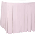 Ultimate Textile Pleat Polyester Fabric Table Skirt - Machine Washable Flame Resistant with Clips for Events, Weddings & Trade Shows, Cut & Sewn in Paterson, NJ - Ice Pink, 14' Box Pleat