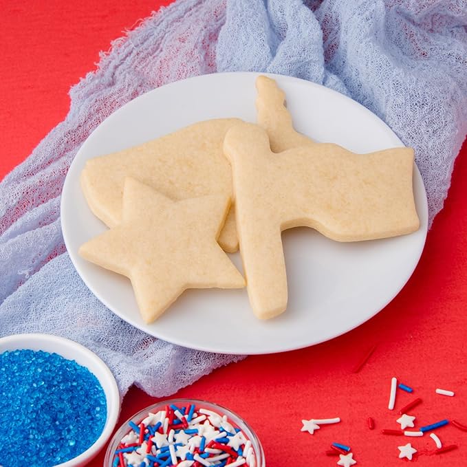Sweets Indeed Sprinkles 6 Cell Edible Sprinkle Mix Jimmies Perfect for Cake Decorations Baking Ice Cream Cookies Cupcake Topper (Patriotic)
