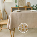 NLMUVW Linen Tablecloth for Square Tables - Burlap Textured Table Cloth Water Resistant Farmhouse Decorative Table Cover for Dining Kitchen Card, 42 x 42 Inch