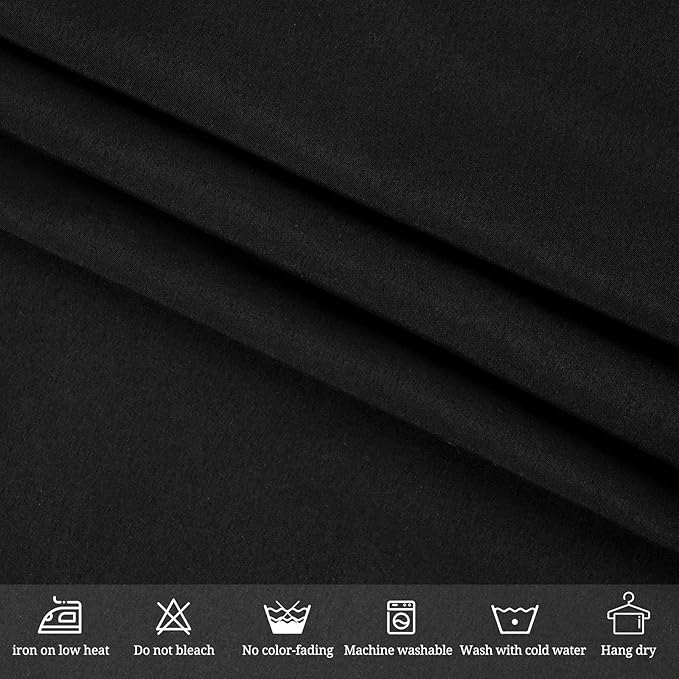 10 Pack Polyester Tablecloth, 60 x 102 Inch Black Polyester Table Cloth for 6 Feet Rectangle Tables, Stain and Wrinkle Resistant Washable Table Cover for Kitchen Wedding Banquet Restaurant Party