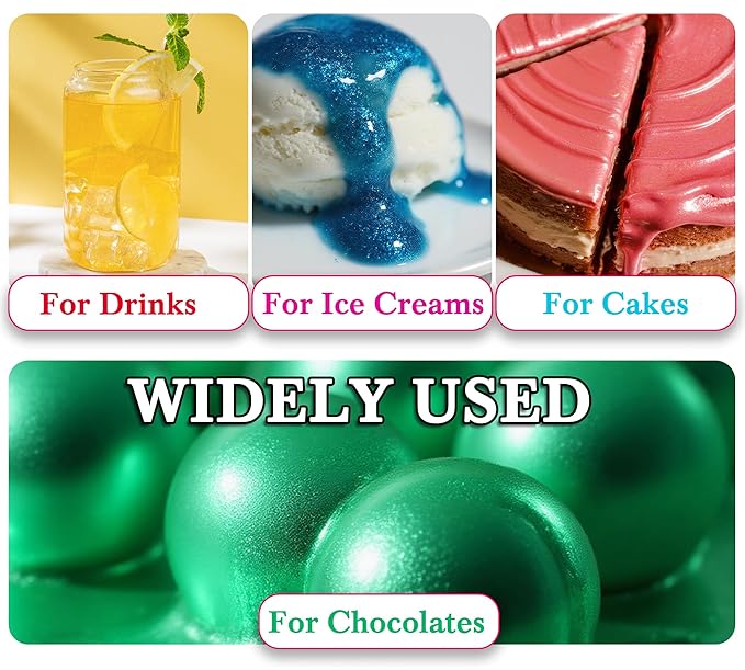 Edible Glitter Paint - 2 fl.oz / 60ml Food Safe Edible Gold Paint for Halloween Cake Decorating, Chocolate, Cocktail, Cupcakes - Gold Food Coloring Liquid Luster Dust for Candy, Drinks, Baking