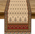 Boho Paisley Table Runner, Vintage Western Brown Dark Red Beige Flowers Leaves Print Table Runner for Kitchen Dining Table Wedding Holiday Party Decor, 13x36inch