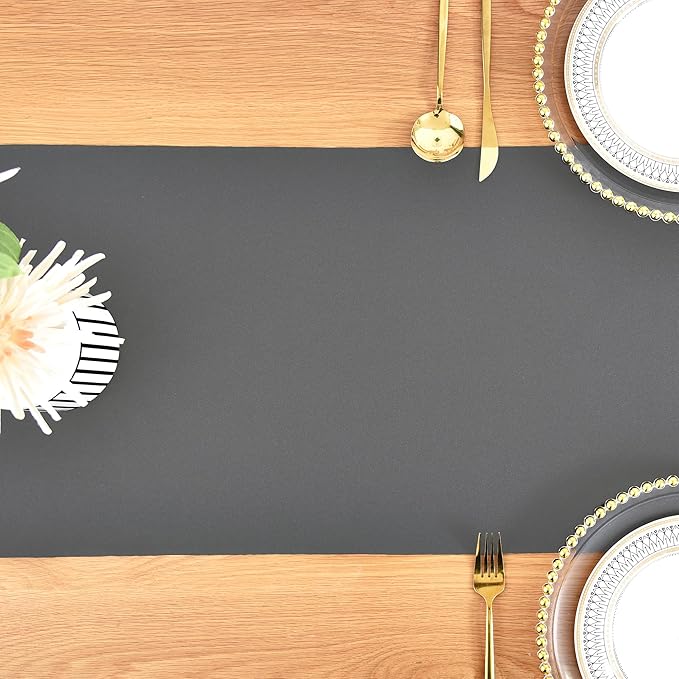 Farmhouse Grey Table Runner Dining Table Runners 60 Inches Long Coffee Table Runner for Dresser Living Room Bedroom Holiday Party Banquet 12X60 Inch