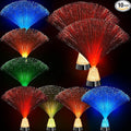 Patelai 10 Pcs LED Fiber Optic Lamp Color Changing Fiber Optic Night Light with Multicolor Glow Decorative Table Centerpiece for Sensory Bedroom Halloween Party Holiday Decorations (Classic,Silver)